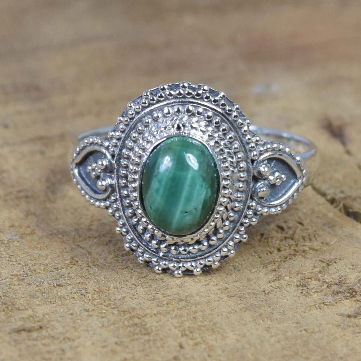 Malachite Ring: 925 Sterling Silver Gemstone, Designer Jewelry Malachite Ring: 925 Sterling Silver Gemstone, Designer Jewelry