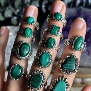 Malachite Ring, 925 Sterling Silver