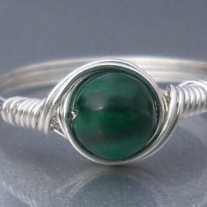 Malachite .999 Fine Silver Wire Wrapped Ring