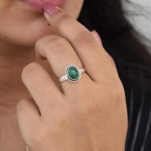 Green Malachite Ring, Green Malachite Stone Ring, 925 Sterling Silver Ring, Malachite Stone Ring, Green Malachite Jewelry, Green Gemstone