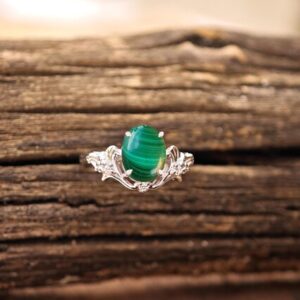 Natural Malachite Engagement Ring For Women 925 Silver Malachite Leaf Wedding Ring Art Deco Malachite Gemstone Floral Ring Anniversary Gift Natural Malachite Engagement Ring For Women 925 Silver Malachite Leaf Wedding Ring Art Deco Malachite Gemstone Floral Ring Anniversary Gift