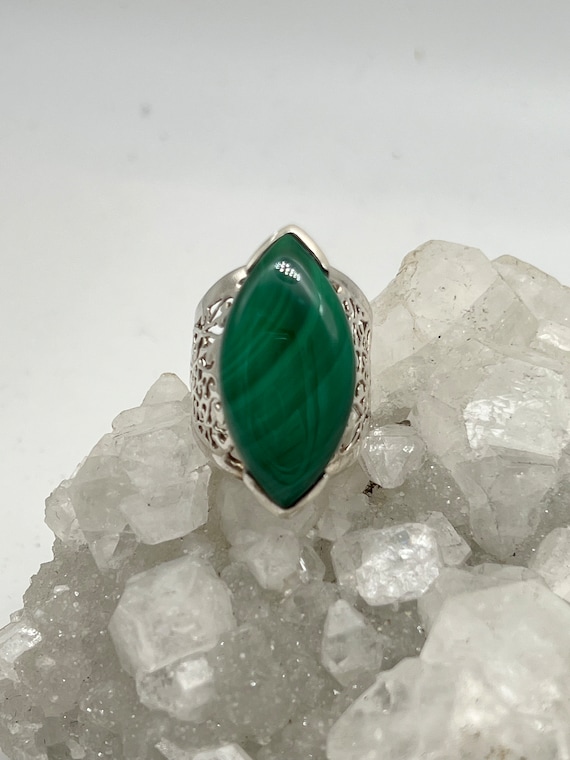 Malachite Ring, Size 10 1/2