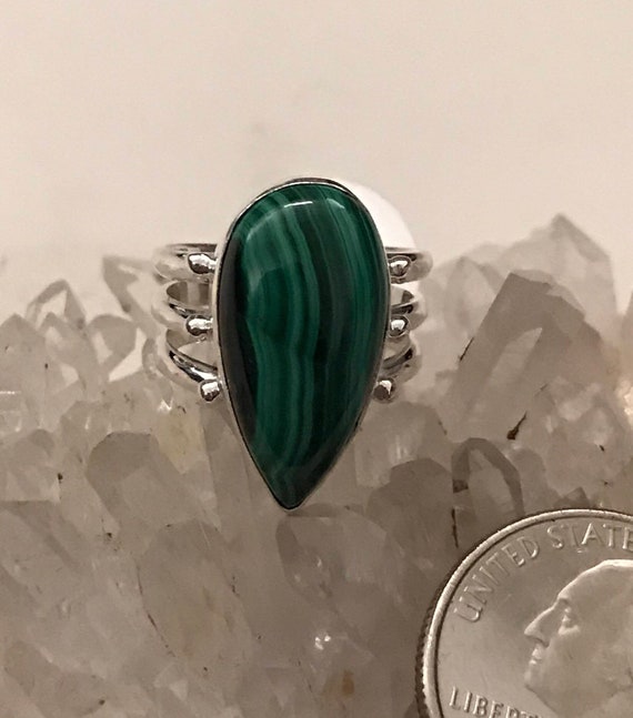 Malachite Ring, Size 5 Malachite Ring, Size 5