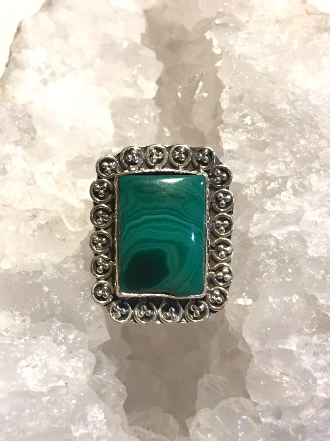 Malachite Ring Size 7 1/2 Malachite Ring Size 7 1/2