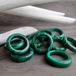 Malachite Solid Gemstone Ring, Stone Band Ring,malachite Ring,carved Stone Ring,green Stone Ring ,stone Thumb Ring, Stone Ring For Him Gift