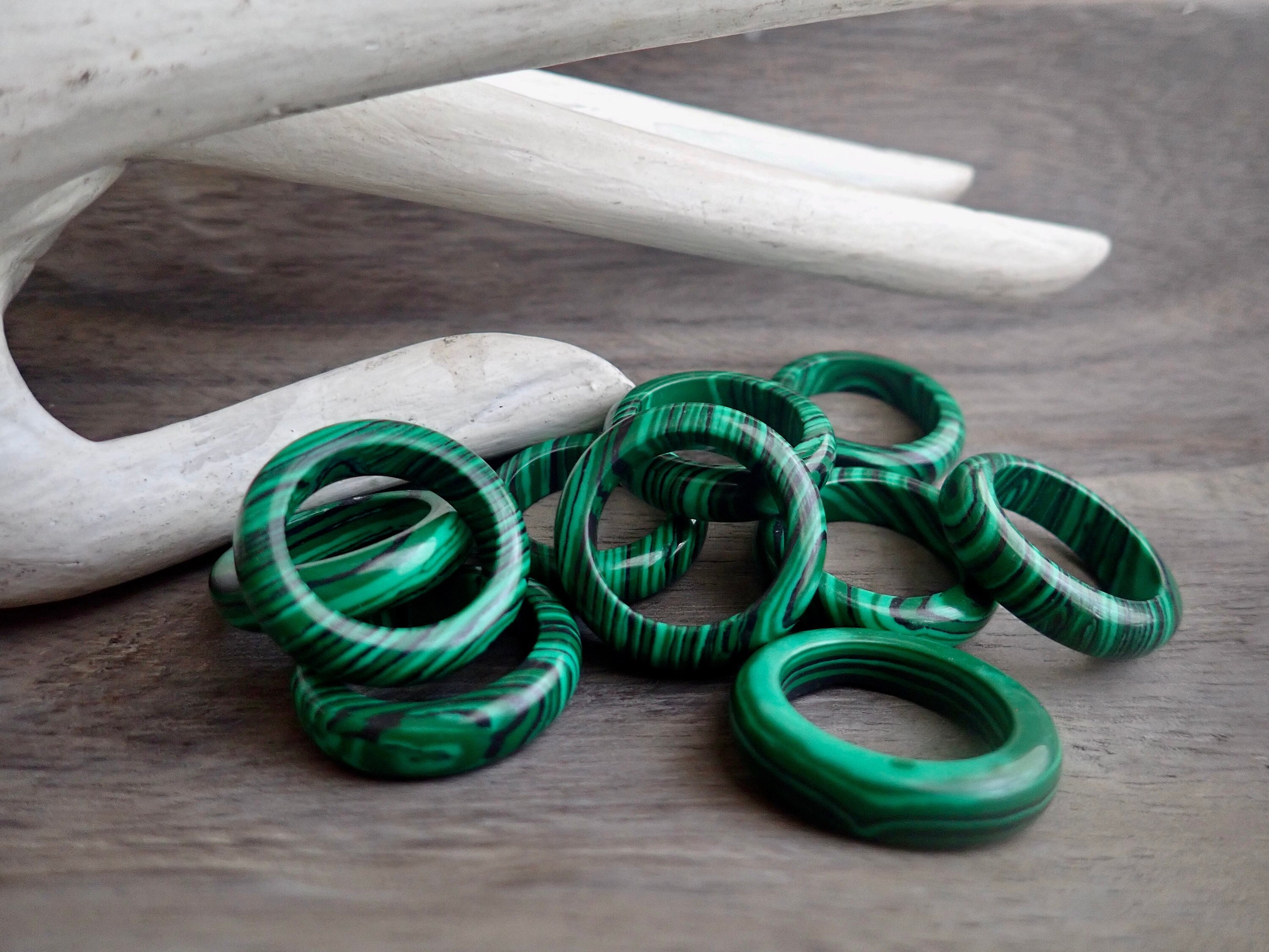 Malachite Solid Gemstone Ring, Stone Band Ring,malachite Ring,carved Stone Ring,green Stone Ring ,stone Thumb Ring, Stone Ring For Him Gift