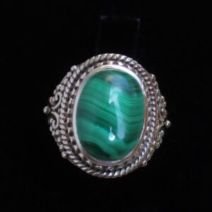 Malachite Ring, Sterling Silver Jewelry, Gift For Her, Anniversary Gift, Kidney Cure Healing Gemstone, Natural Green Malachite Gemstone