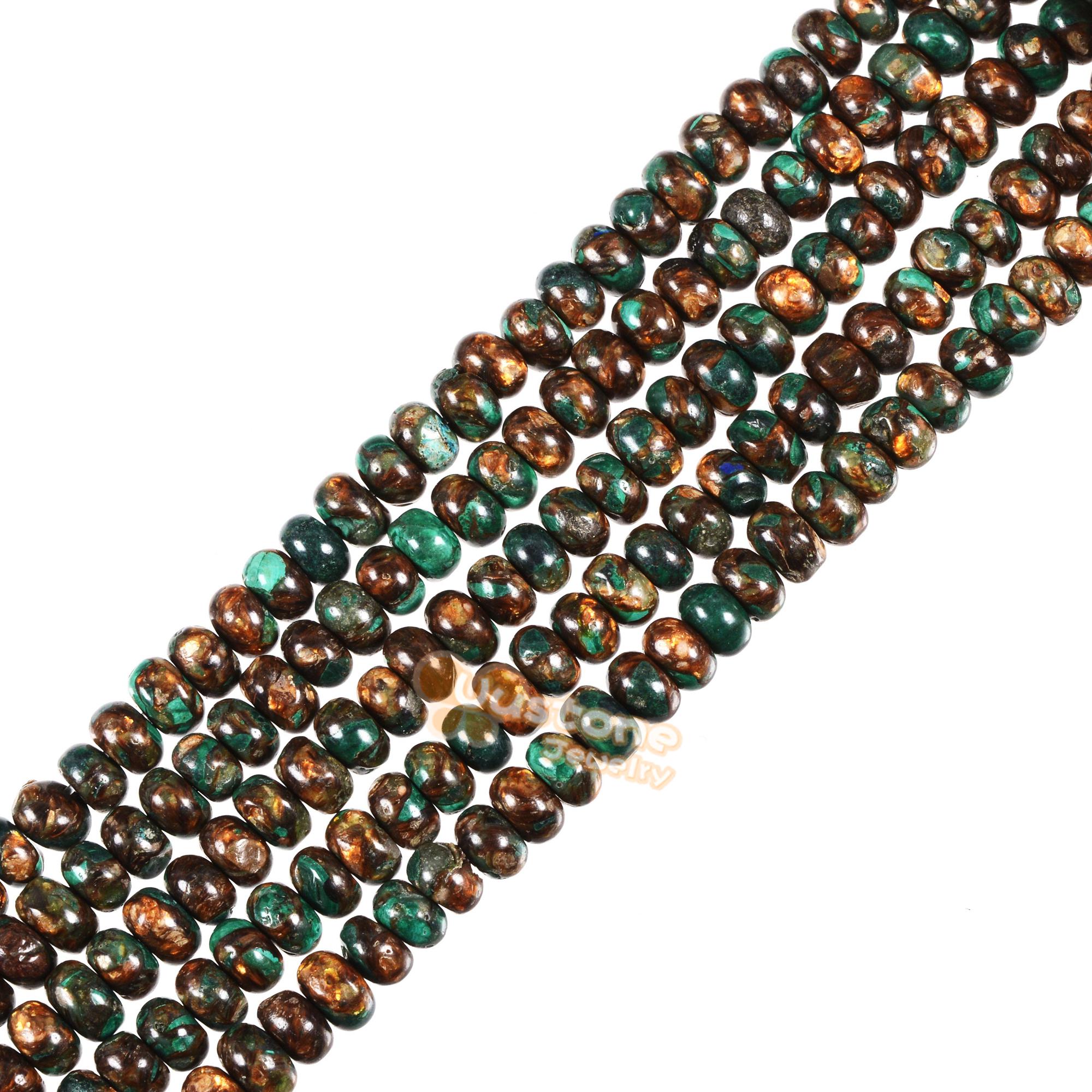 6mm Copper Malachite Rondelle Loose Gemstone Beads Diy Jewelry Making Bead 15" 6mm Copper Malachite Rondelle Loose Gemstone Beads Diy Jewelry Making Bead 15"