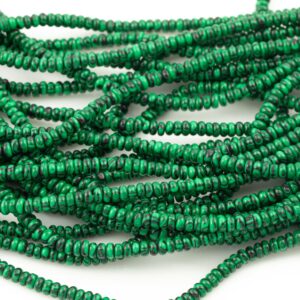 Malachite - High Quality In Smooth Saucer Roundel, 4mm Flat Rondel 15 Inches Thin Roundel