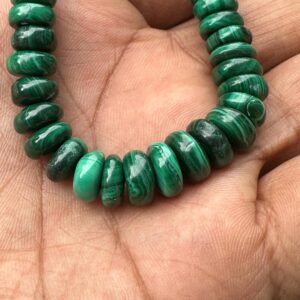 Natural Malachite Rondelle Beads 9-10mm 21 Beads , 4inch Length Each Natural Malachite Rondelle Beads 9-10mm 21 Beads , 4inch Length Each