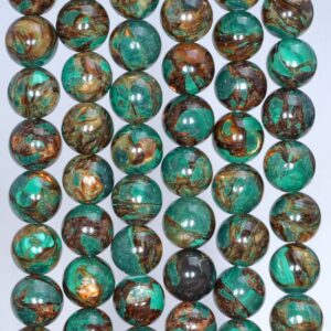 10mm Copper Bronze Malachite Gemstone Grade Aaa Round Loose Beads 15.5 Inch Full Strand (80004733-842)