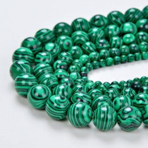 10mm Hedge Mazes Malachite Gemstone Green Round 10mm Loose Beads 15.5 Inch Full Strand (90146231-217)