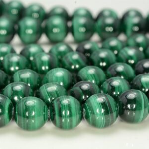 10mm Natural Malachite Gemstone Aa Genuine Green Round Loose Beads 7.5 Inch Half Strand (80000637-259)