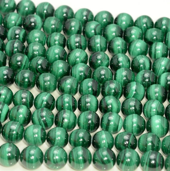 10mm Natural Malachite Gemstone Aaa Genuine Green Round Loose Beads 7.5 Inch Half Strand (80000637-259)