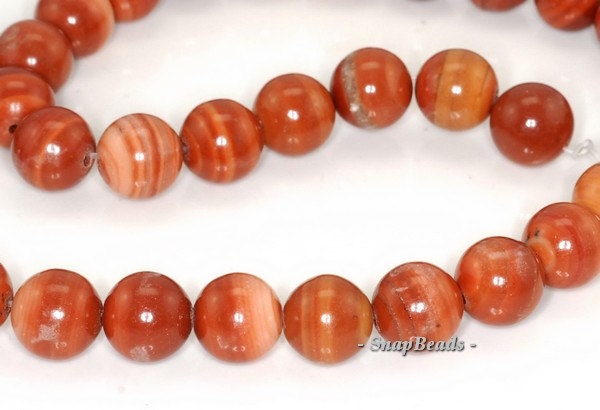 12mm Red Malachite Gemstone Red Brown Stripe Round 12mm Loose Beads 7.5 Inch Half Strand (90145230-213)