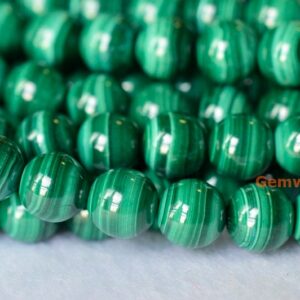 15.5" Aaa 6mm/8mm Genuine Natural Malachite Round Beads, High Quality Green Gemstone, High Quality Diy Beads Supply, Gemstone Wholesaler Kt