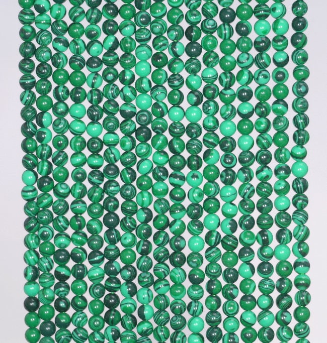 2mm Hedge Mazes Malachite Gemstone Grade Aaa Swirly Green, Round 2mm Loose Beads 15.5 Inch Full Strand (80004632-107)