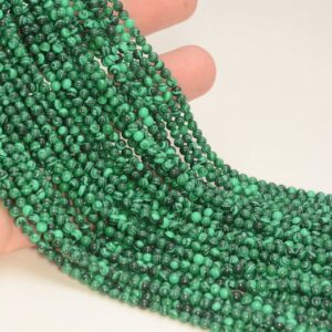3mm Malachite Gemstone Round 3mm Loose Beads 16 Inch Full Strand Lot 1,2,6,12 And 50 (90114020-107 - 3mm A)