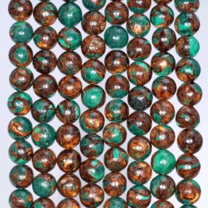 4mm Copper Bronze Malachite Gemstone Grade Aaa Round Loose Beads 15.5 Inch Full Strand (80004734-842)