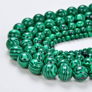 4mm Hedge Maze Malachite Gemstone Green Round 4mm Loose Beads 15.5 Inch Full Strand (90146385-154)