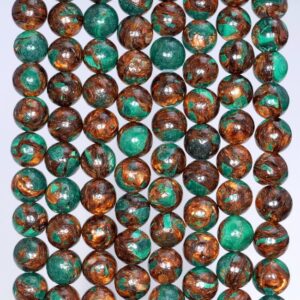 6mm Copper Bronze Malachite Gemstone Grade Aaa Round Loose Beads 15.5 Inch Full Strand (80004735-842)