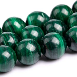 8mm Deep Green Malachite Beads Grade A+ Genuine Natural Gemstone Round Loose Beads 15.5" / 7.5" Bulk Lot Options (116925)
