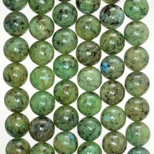 9-10mm Genuine Natural Rare Green K2 Stone Malachite Inclusion Grade Aa Gemstone Round Loose Beads 7 Inch Half Strand (80006745-812)
