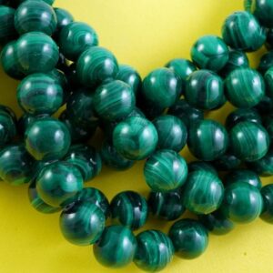 Malachite Beads (round)(smooth)(4mm)(6mm)(8mm)(10mm)(16"strand)