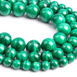 Genuine Natural Green Malachite Loose Beads Grade AA Round Shape 6mm 8mm 10mm