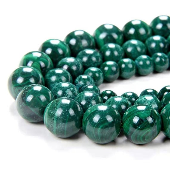 Natural Malachite Gemstone Round 4mm 6mm 7mm 8mm 9mm 10mm 11mm 12mm Loose Beads  Full Strand  (a300)
