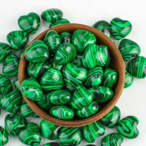 1 Pc Malachite Heart Shaped Healing Stones Gemstone Hearts Healing Stones-15mm- .5 inches