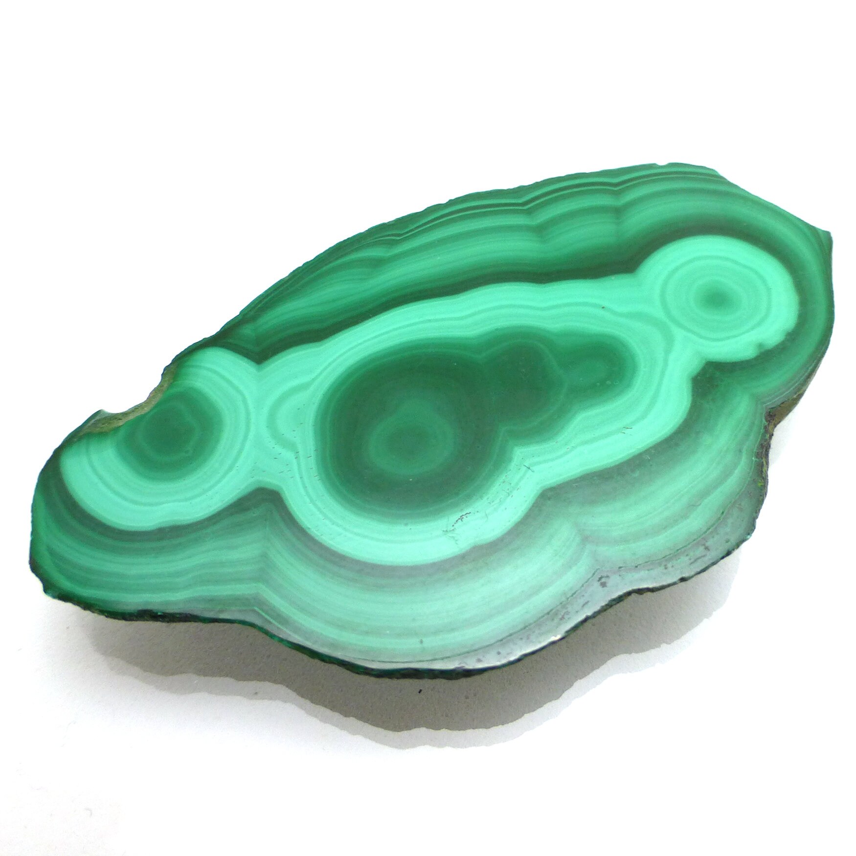 114 Carats Banded Malachite Bullseye Slice Slab For Use In Jewelry Or Lapidary Stone Cutting Bright Green Gemstone