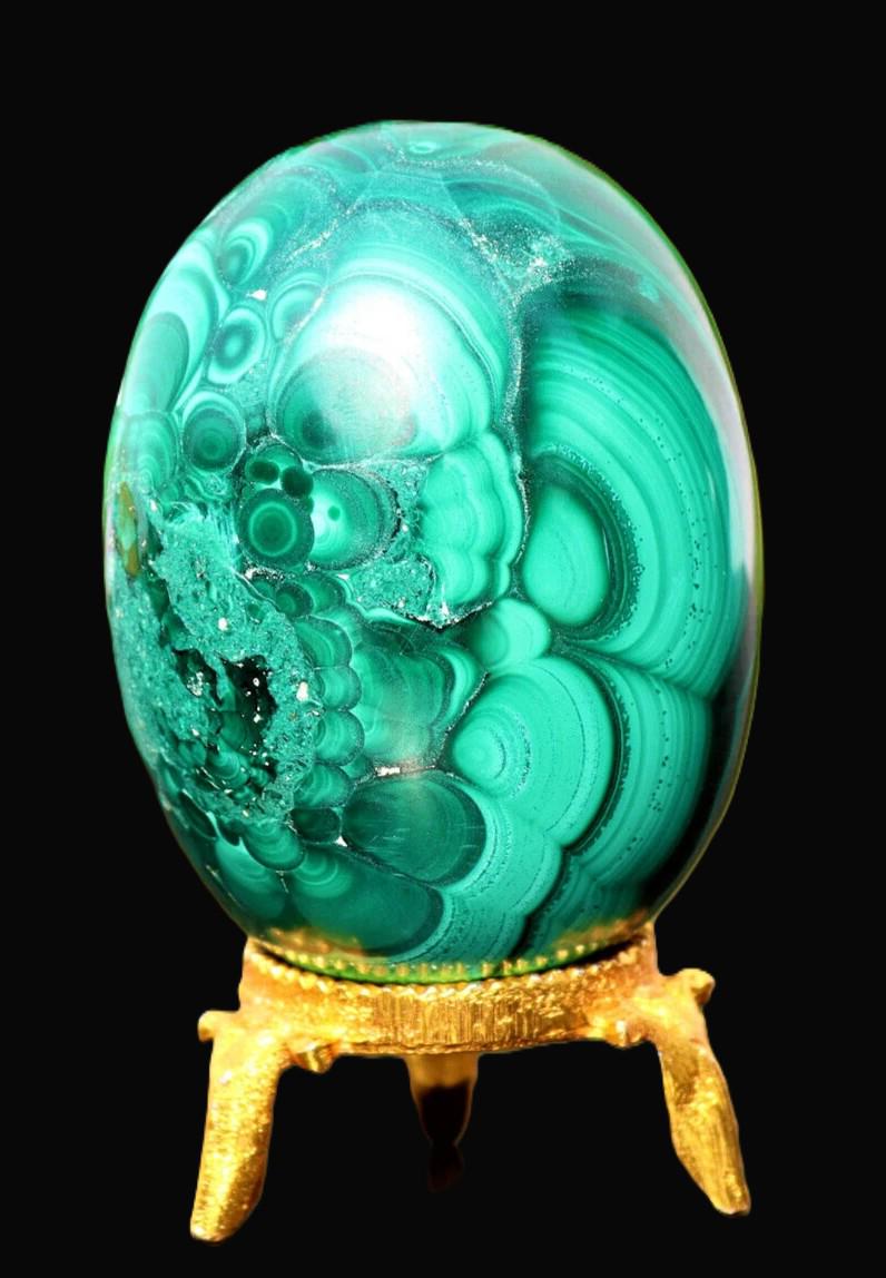 60mm Green Malachite Crystal Egg: Chakra Healing Stone, Spiritual Decor