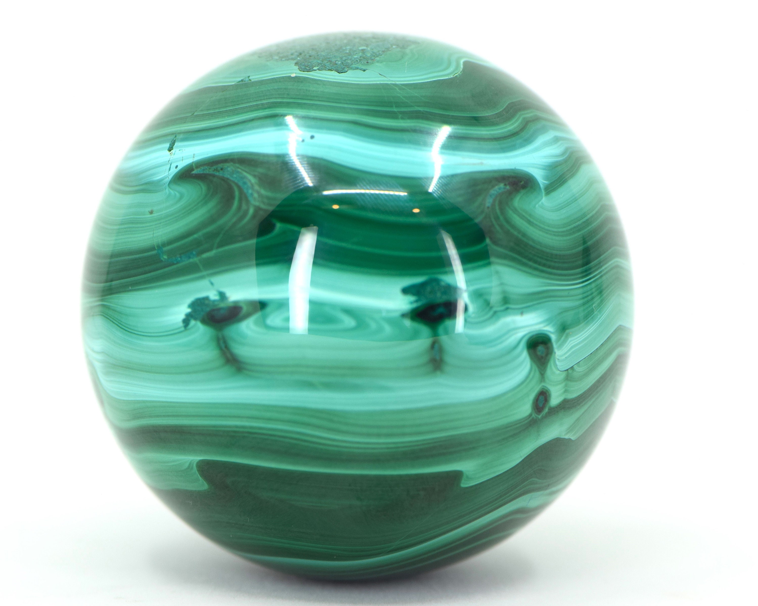 Banded Malachite Sphere