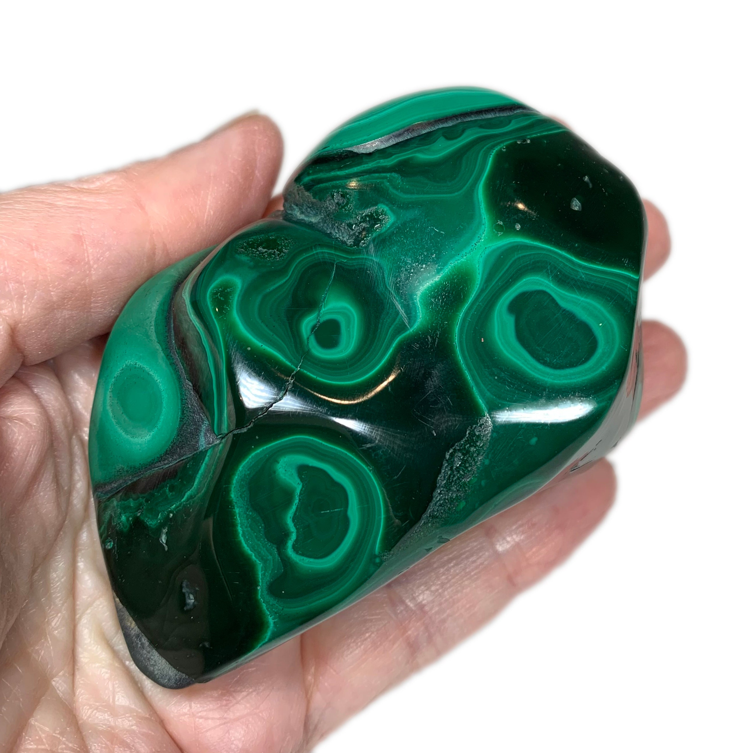 Malachite Crystal 3.5" - Polished Natural Stone - Freeform - Healing Crystal - Meditation Crystal - Display - 323g