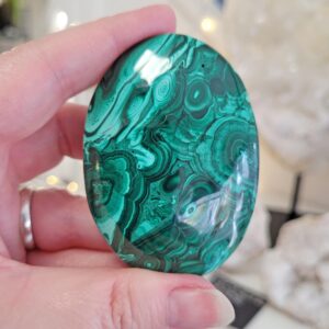 Malachite Crystal Palm Stone • Ethically Sourced