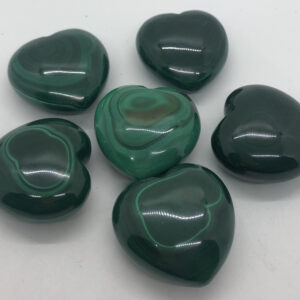 Malachite Gemstone Heart: Healing Crystal, Spiritual Stone (45mm)