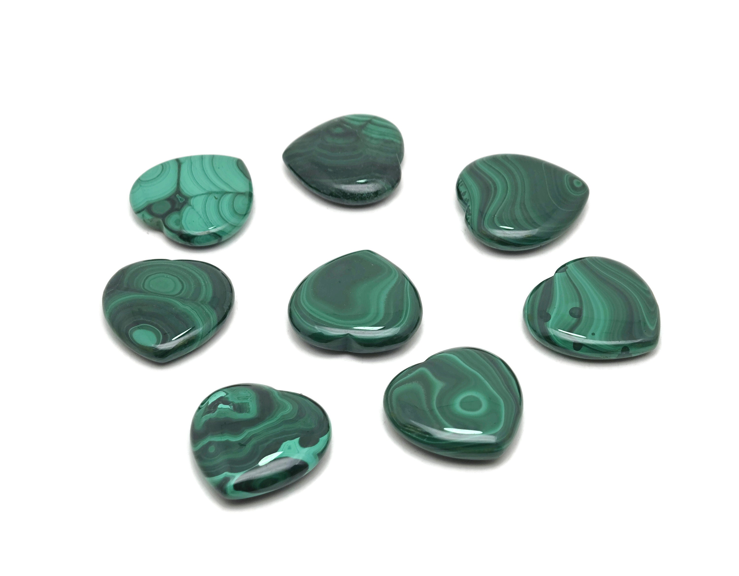 Malachite Heart Gemstone - Aaa Natural Malachite Stone –  Healing Crystals - Nurturing Stone – Crystal Hearts – 30mm - He1283