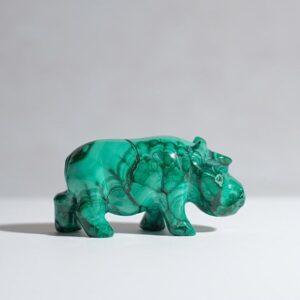 Malachite Hippo Carving | Hippopotamus Crystal Animal Totem