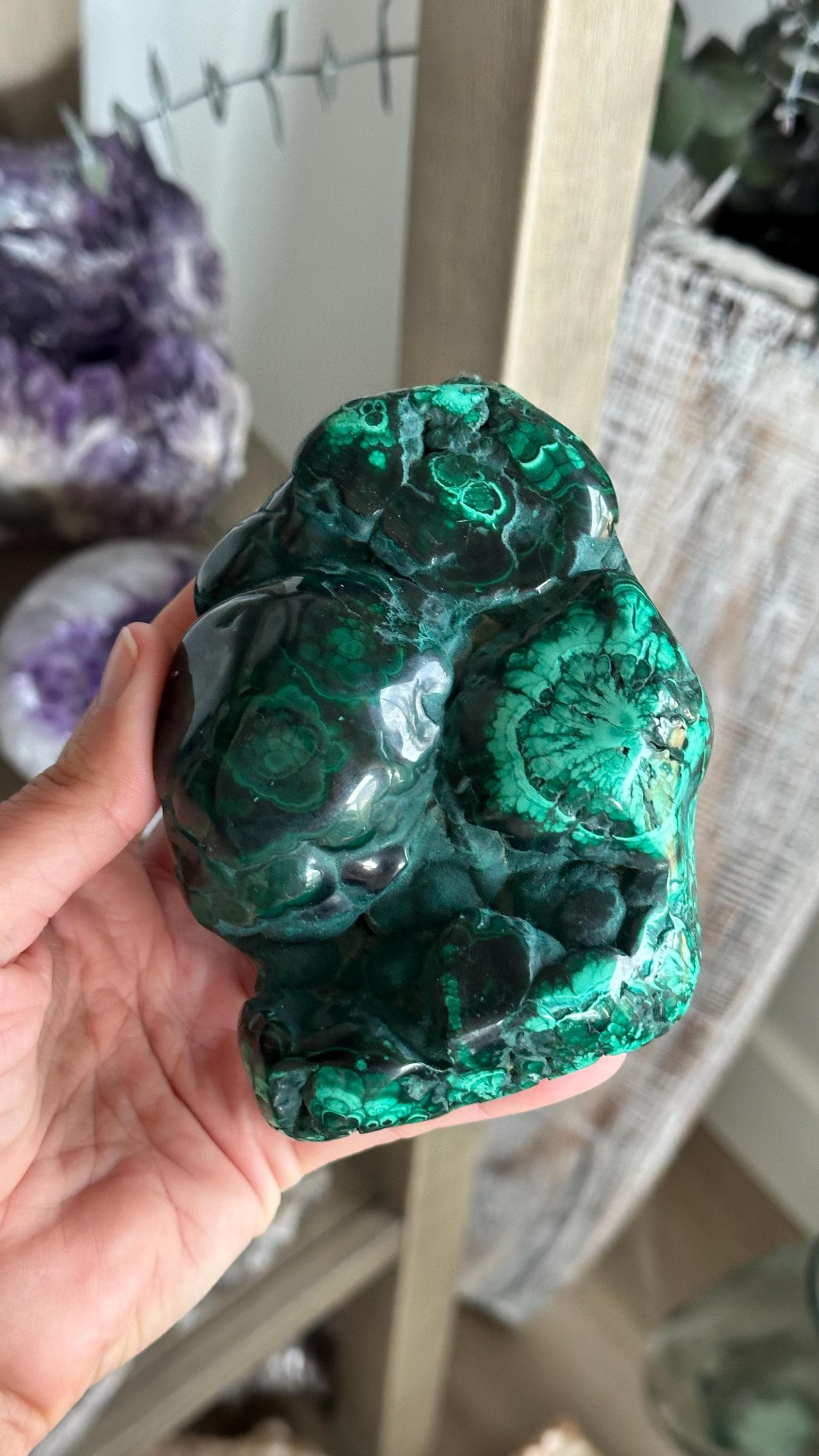 Large Malachite Free Form , Polished Malachite, Malachite Chunk, Malachite Specemine