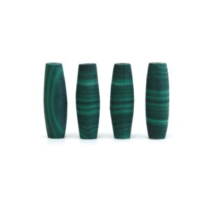 Malachite Matte Finish Barrel Loose Gemstone, 7x22 Mm, Malachite Jewelry Making Gemstone, Top Drilled, Set Of 4 Pieces