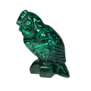 Malachite Owl 3.5" - Carved Animal - Natural Semiprecious Gemstone - Collectible - Gift - Home Decor- Meditation Stone- Healing Crystal 435g