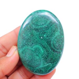 Malachite Palm Stone, Natural Malachite Crystal, Malachite Palmstone / Green Palm Stone / Malachite Thumb Stone / Malachite Polished Stone
