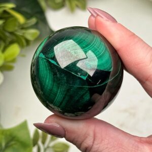 Malachite Sphere | 45mm | - #2 (polished Green Crystal Ball, Heart Chakra, Healing Stone, Love)