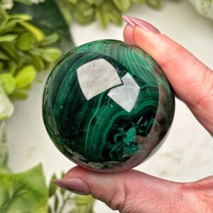 Malachite Sphere | 53mm | - #7 (polished Green Crystal Ball, Heart Chakra, Healing Stone, Love)