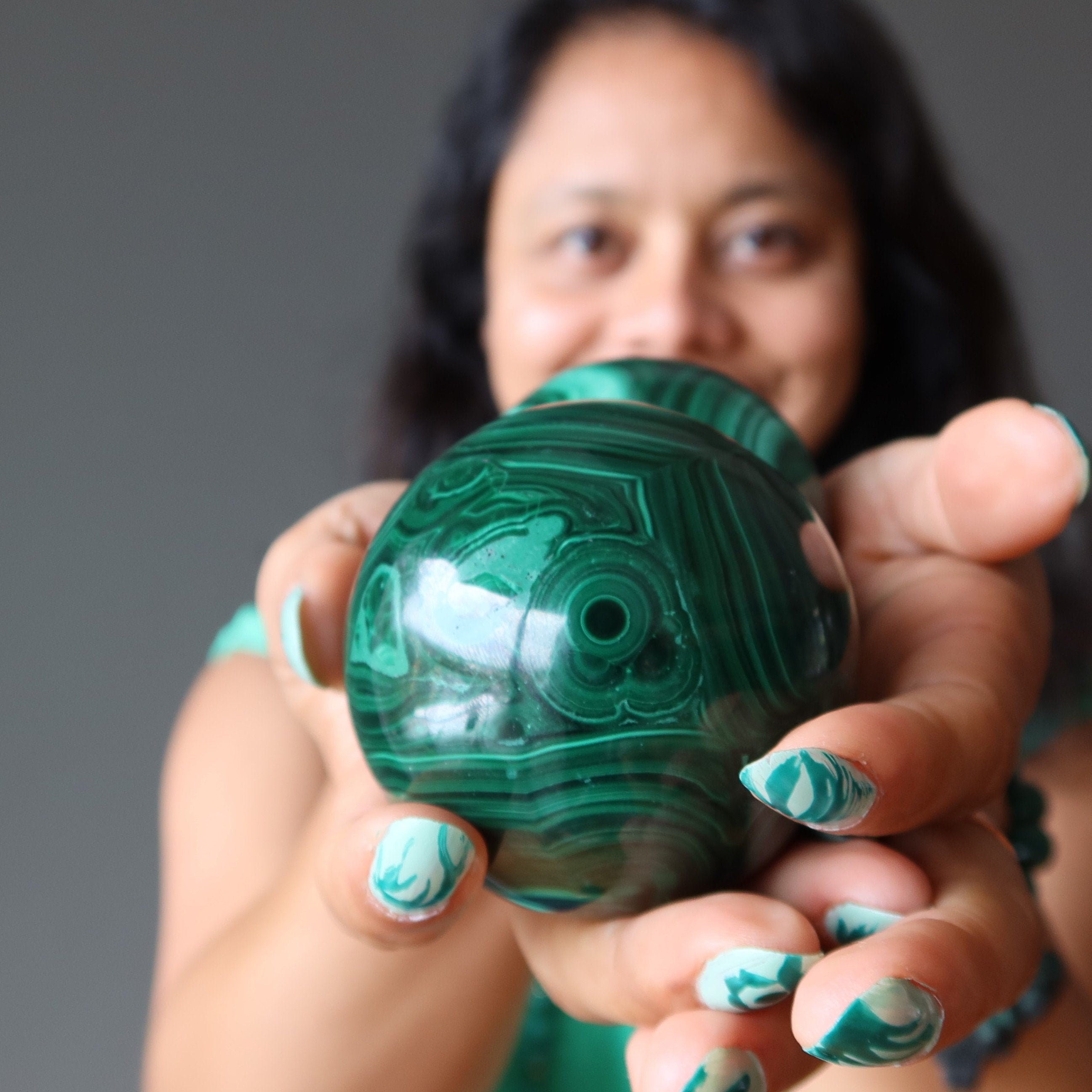 Malachite Sphere Swirl Of Fortune Green Crystal Ball
