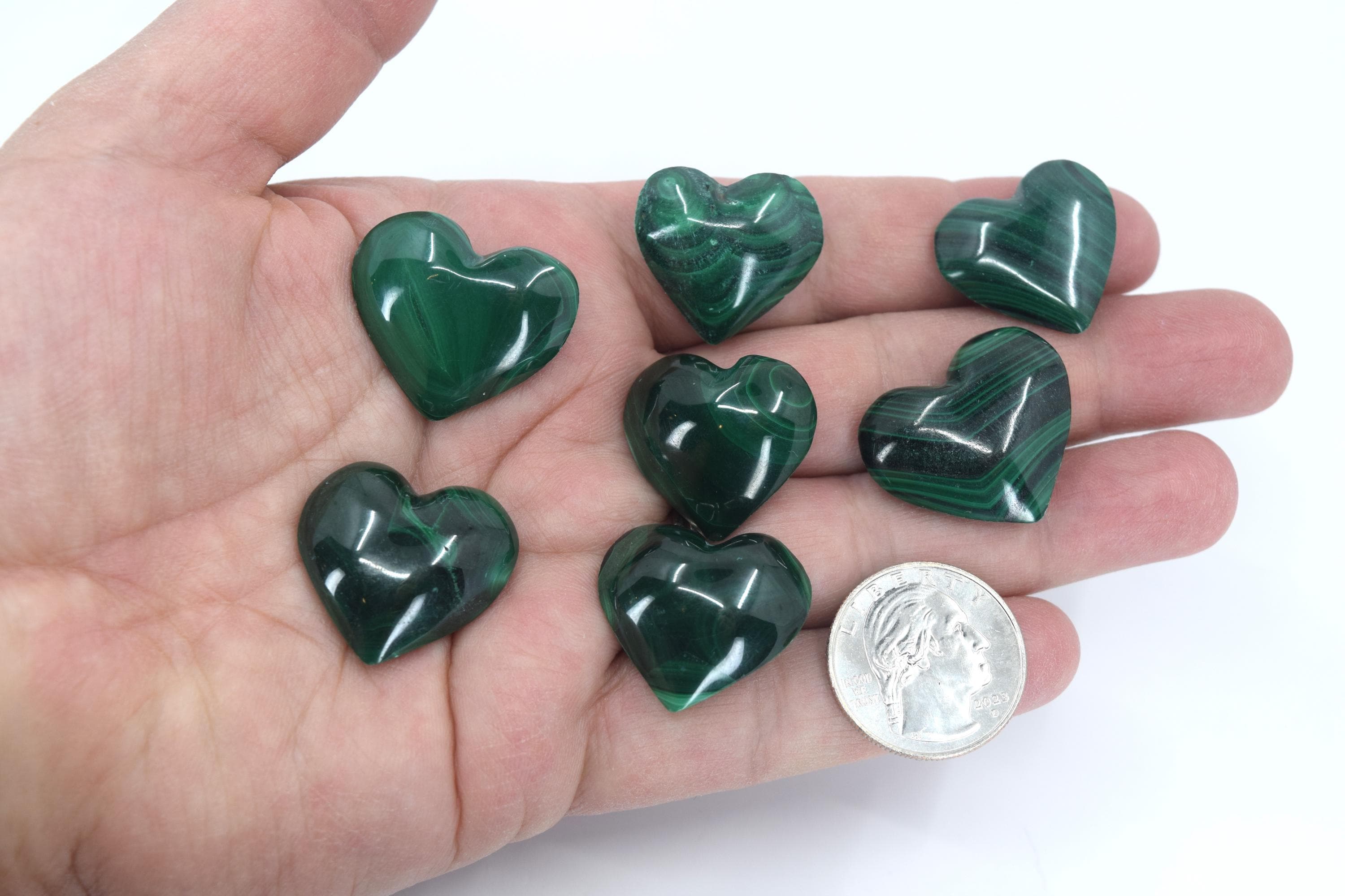 You Pick Small Malachite Hearts