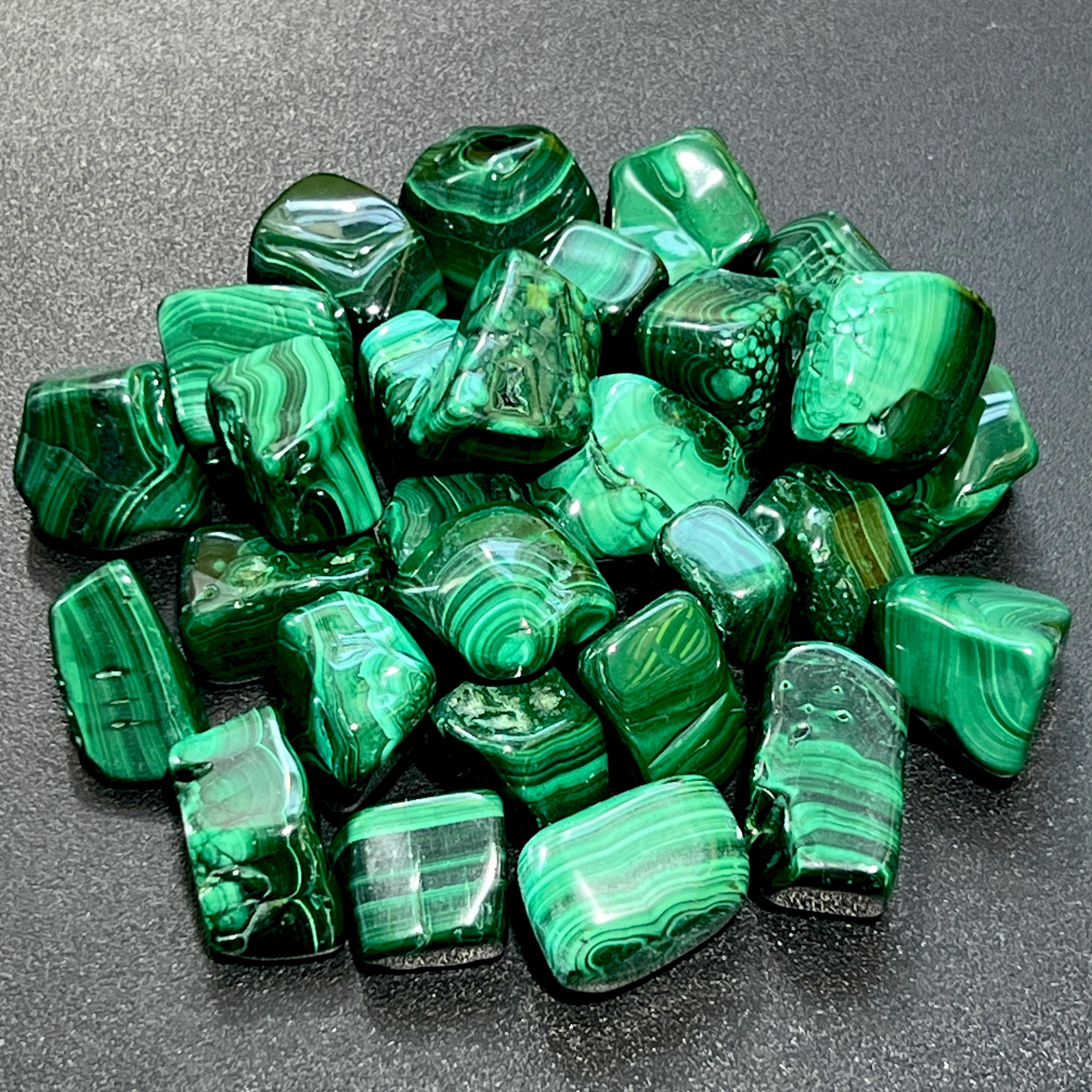 Malachite Tumbled (1/2 Lb) 8 Oz Bulk Wholesale Lot Half Pound Polished Natural Gemstones Healing Crystals And Stones