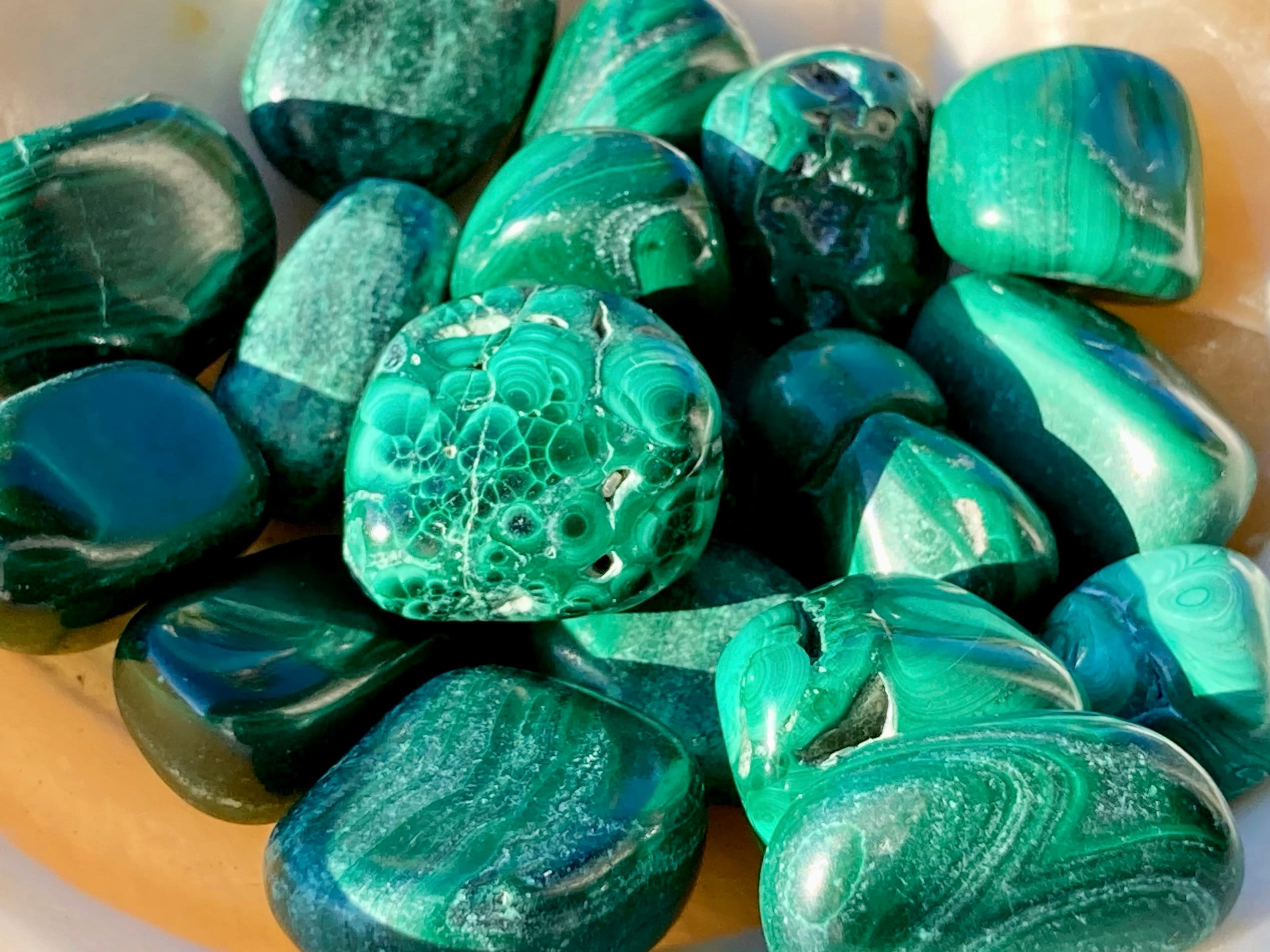 Genuine Malachite Tumble. Ethically And Faire Trade Sourced From Congo. Crystal Healing.