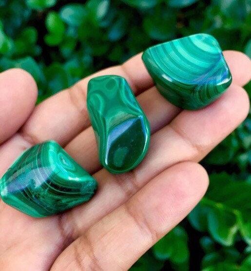 Green Malachite Crystal (1) Tumbled Malatchite Stone, Large Malachite Polished Gemstone Natural